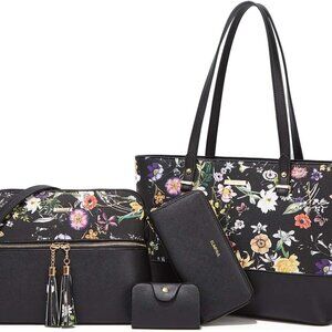 Versatile Women’s Handbag Set - 4-Piece Tote & Crossbody Styles Included
